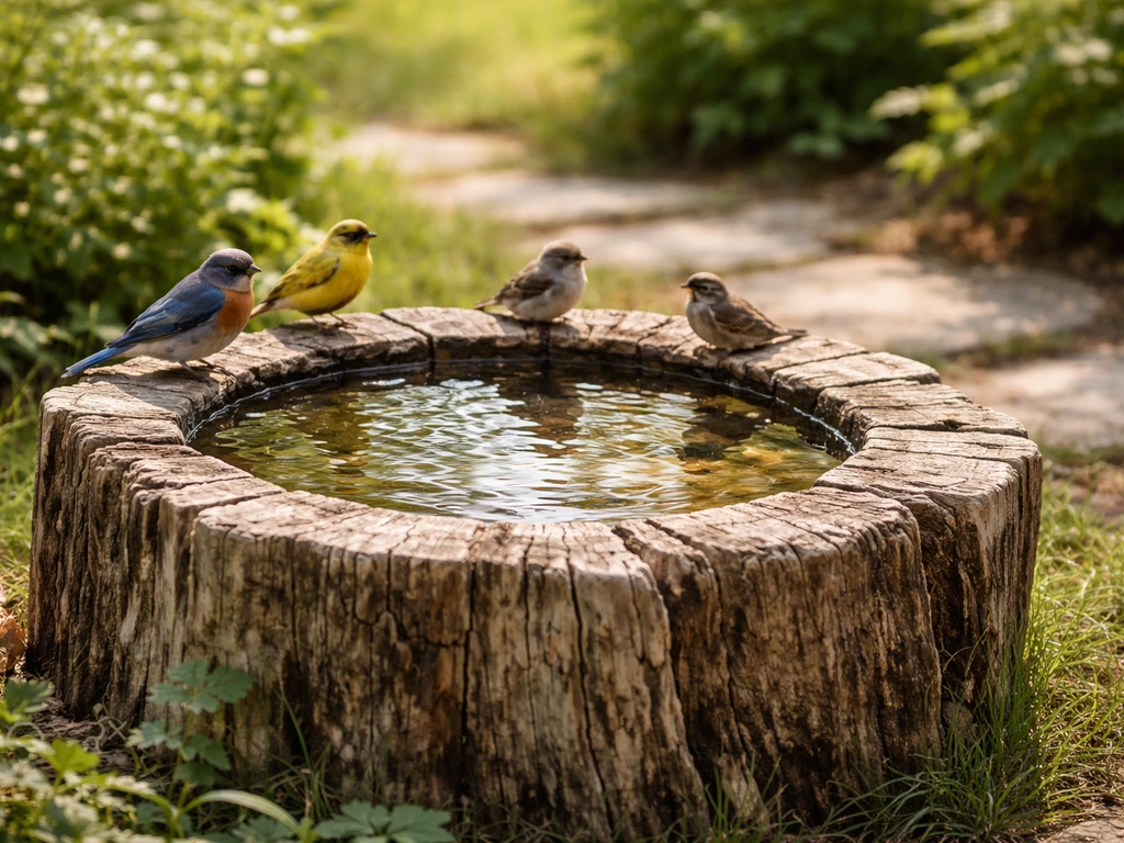 how to make a bird bath out of wood