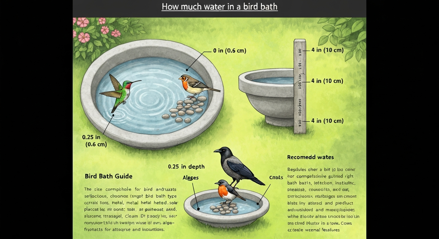 how much water in bird bath