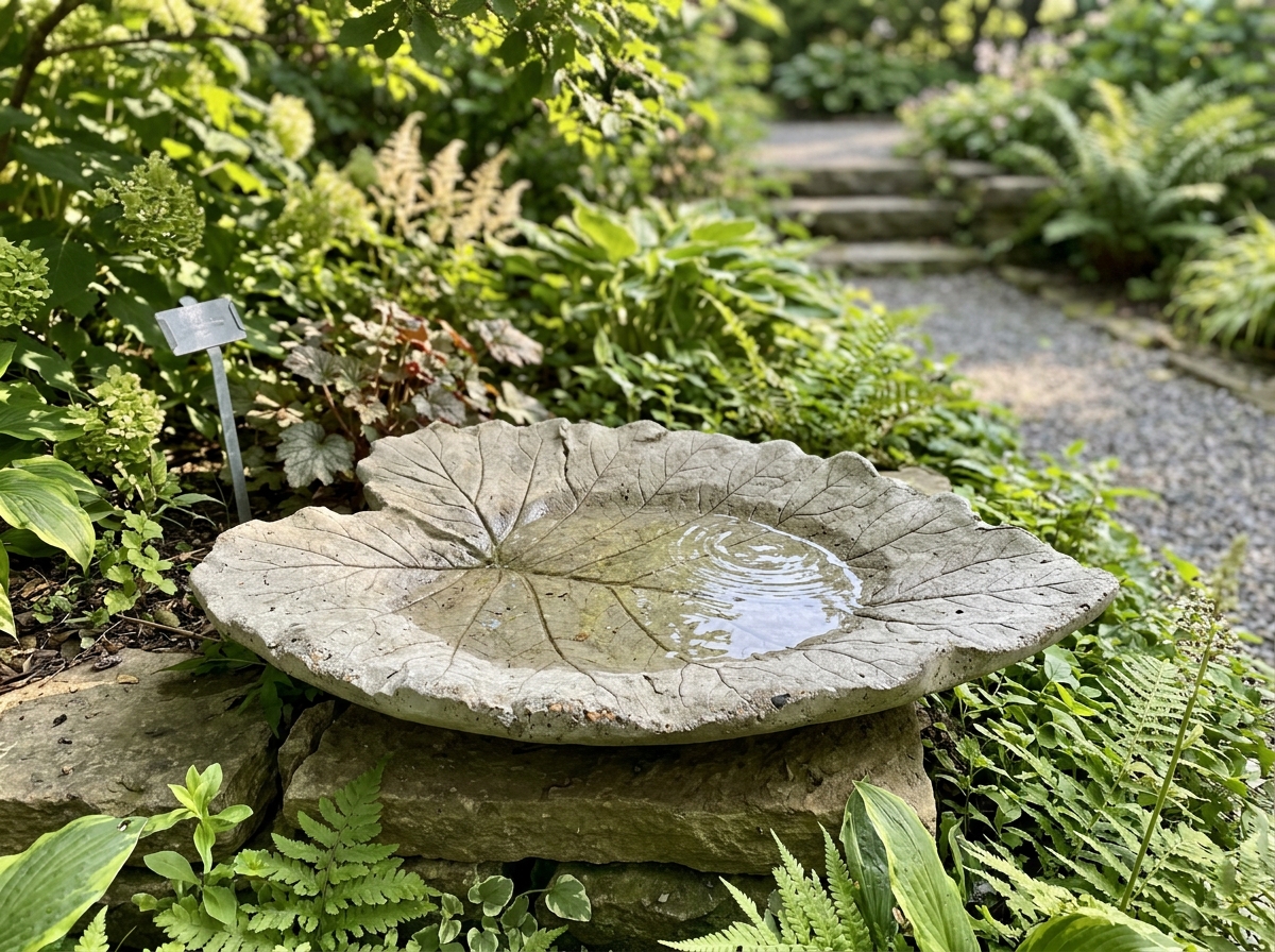 how to make an elephant ear bird bath