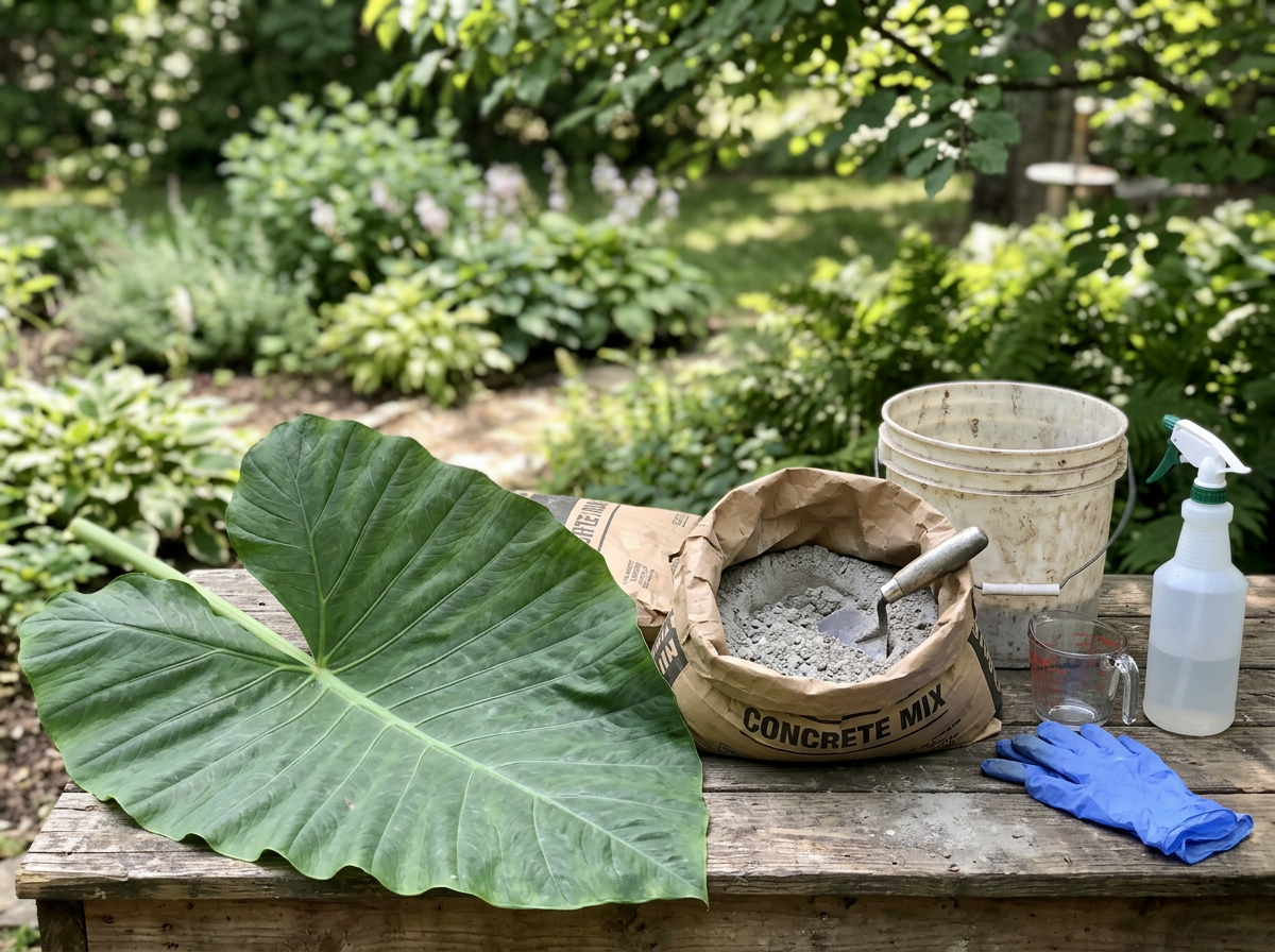Elephant ear bird bath placed on a stable, safer spot away from hiding cover.