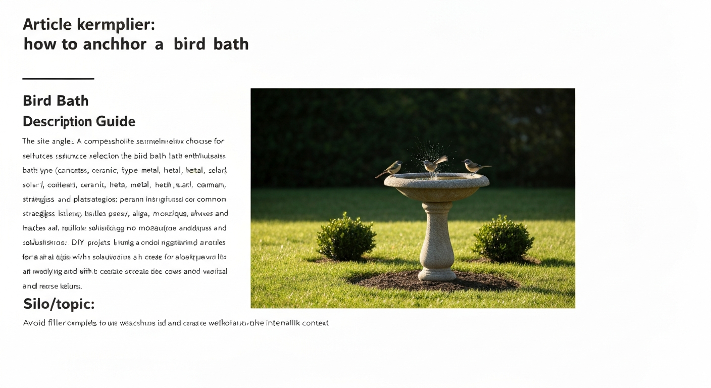 How to Anchor a Bird Bath: Safe, Step-by-Step Methods