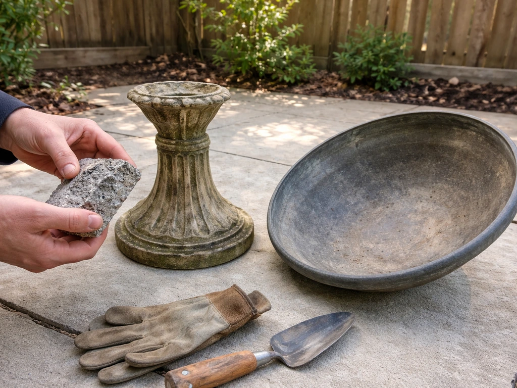 how to make a bird bath into a planter